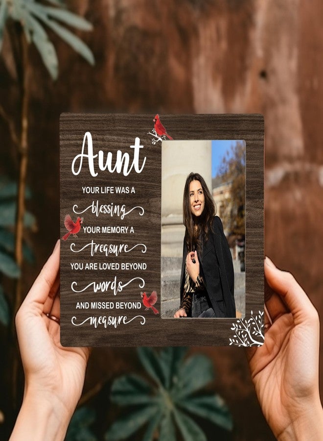 CAIFZ Aunt Memorial Wooden Picture Frame, In Loving Memory Remembrance Photo Frame Gifts for Aunt, Bereavement Sympathy Wooden Frame for Loss of Aunt, 4x6 inch Photo - Image 2